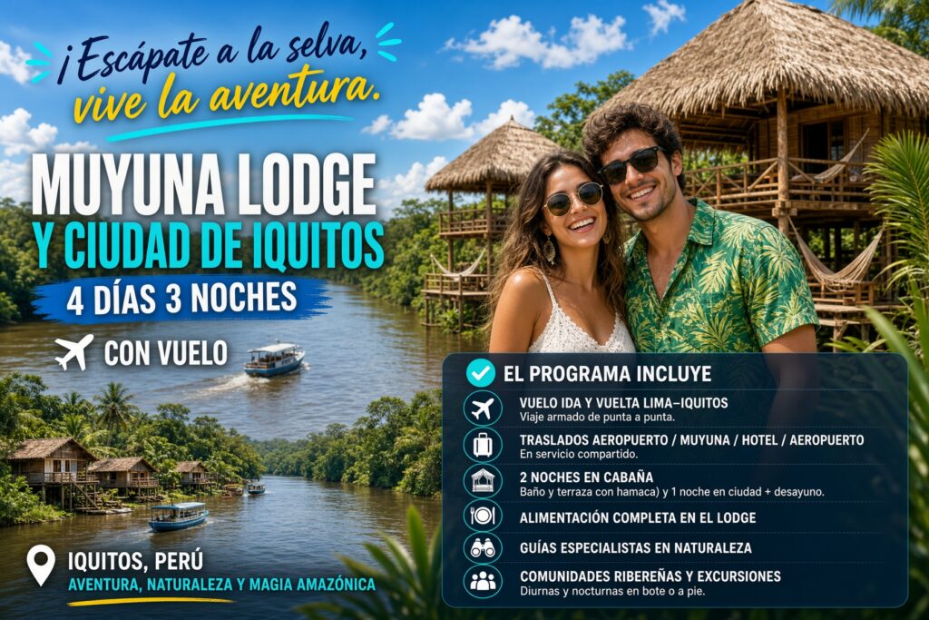Muyuna lodge con ciudad de iquitos