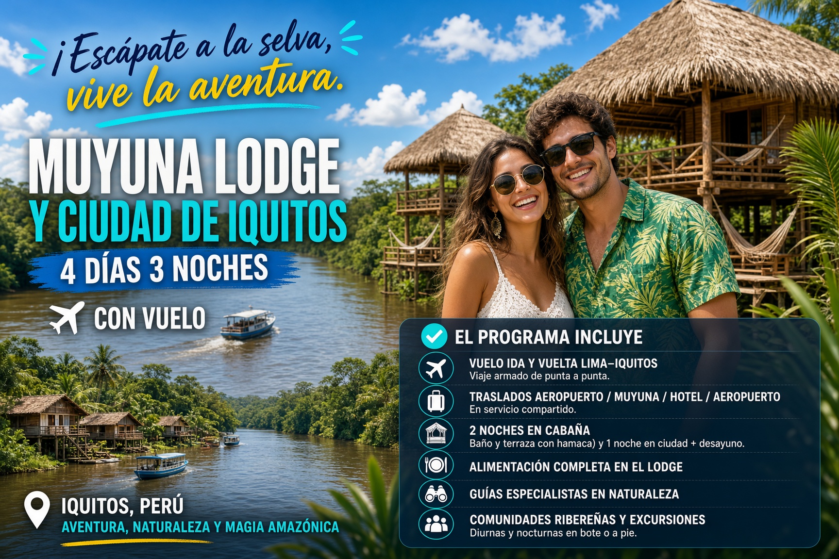 Muyuna lodge con ciudad de iquitos